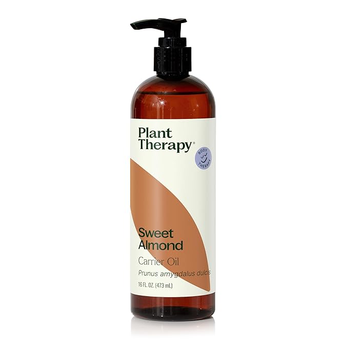 Plant Therapy Sweet Almond Oil - for Skin, Hair, Body, Face & Baby - Natural Moisturizer, Massage & Aromatherapy Carrier Oil 100% Pure, Cold Pressed California Almonds, Made in USA, 16 oz - Bloomnest