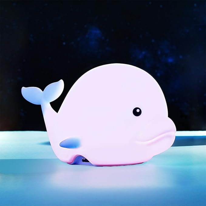 Dolphin Night Light for Kids Cute Night Light,16 Colors Silicone Dimmable Baby Night Lights for Nursery, Rechargeable Nightlight for Kids Room,Gifts Stuff for Boys Girls Baby,Toddler Decor - Bloomnest