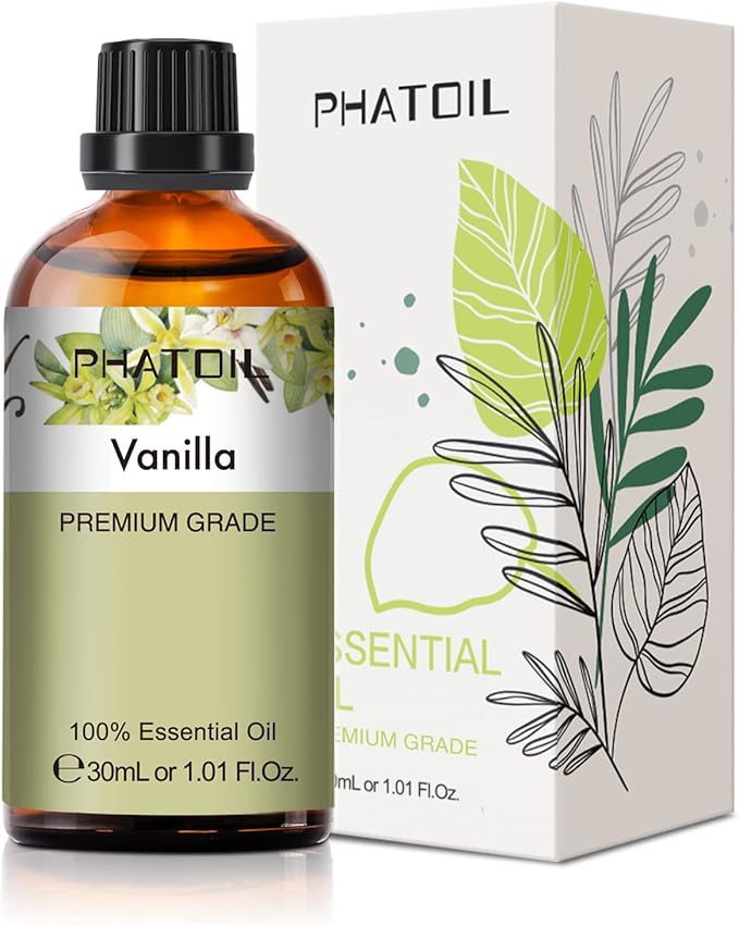 Vanilla Essential Oil, 1.01Fl.Oz (30ML) PHATOIL Pure Essential Oil Singles for Aromatherapy Diffusers, Humidifiers, Great for DIY Candle and Soap Making, Gift for Friend - Bloomnest