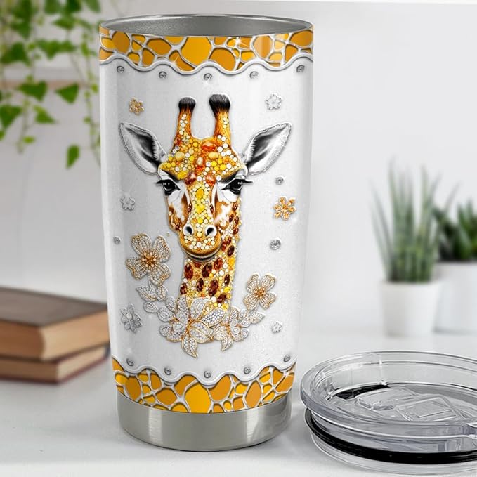 SANDJEST Giraffe Gifts for Women Girls Girrafe Tumbler 20oz Jewelry Drawings Stainless Steel Insulated Tumblers Coffee Travel Mug Cup Gift for Birthday Christmas - Bloomnest