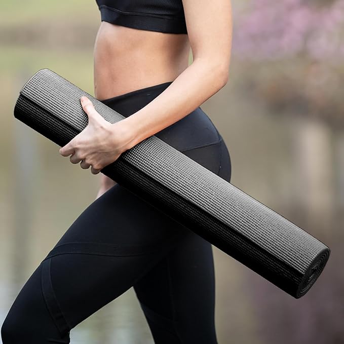 12-Pack Classic Yoga Mat With Carrying Strap, 68" x 24" Non Slip Exercise Mat, 4mm Thick Gym Mat, Bulk Non Toxic Yoga Mats for Home Workout, Schools, Classroom, and Studios - Bloomnest