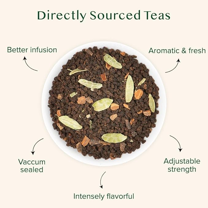 VAHDAM, India's Original Masala Chai Tea Loose Leaf (50 Cups/3.53oz) Blend Of Black Tea, Cinnamon, Cardamom, Cloves & Black Pepper | Ancient Indian House Recipe Of Spiced Masala Tea - Bloomnest