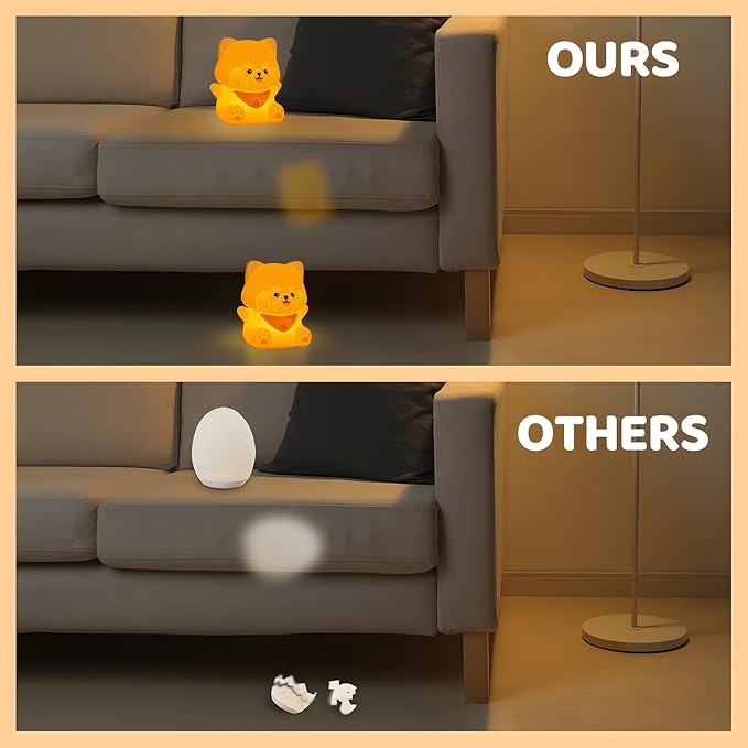 Cute Red Panda Night Light,Rechargeable Lamp for Kids Room with Timer,Cute Stuff Desk Decor Dimmable Touch Silicone Animal Night Light for Kids,Squishy Lamp for Baby Nursery Bedroom - Bloomnest