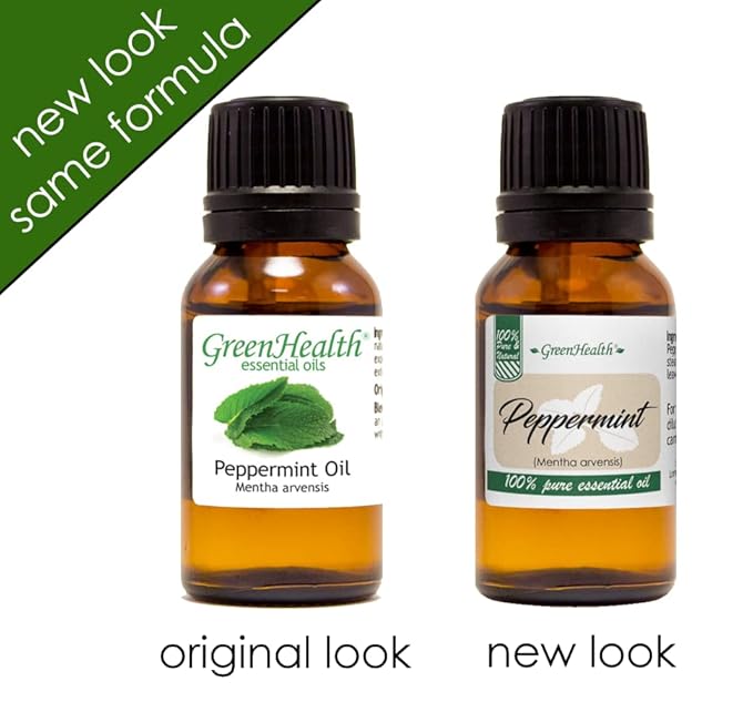 GreenHealth Japanese Peppermint Essential Oil – 15 ml – 100% Pure & Uncut – Strong Menthol Aroma – Glass Bottle for Diffusers, Cleaning, DIY Use – Bottled in USA