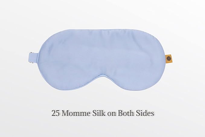 Premium 25 Momme Mulberry Silk Eye Mask for Sleeping (Frosty Blue) - Bloomnest