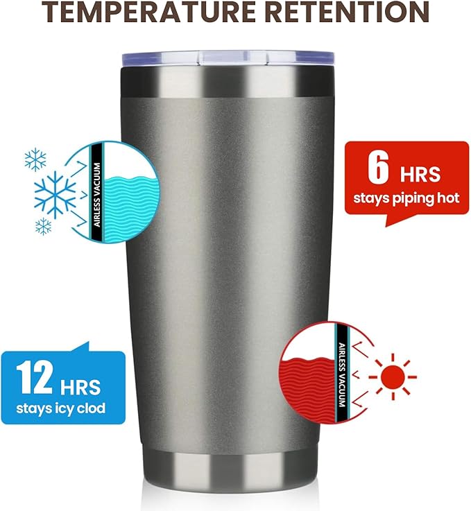 MEWAY 20oz Tumbler 4 Pack Double Wall Vacuum Insulated Travel Mug Bulk, Stainless Steel Tumblers with Lid and Straw, Durable Powder Coated Coffee Cups for Cold & Hot Drinks (Cold Gray, 4) - Bloomnest