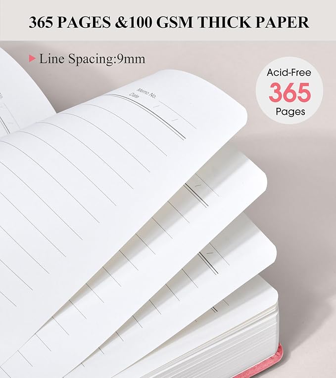 365 Page Thick Lined Journal Notebook for Men Women, B5 Large Leather Journals for Writing, Hardcover Notebooks for Work, School, Note Taking, Business, Travel Diary, College Ruled 7.6" x 10" - Bloomnest