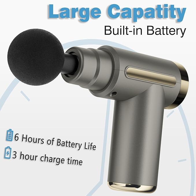 cotsoco Massage Gun Deep Tissue for Pain Relief with 4 Massage Heads & 6 Speeds, Electric Mini Handheld Body Massager for Any Pain Relief, Best Gifts for Dad and Mom - Bloomnest