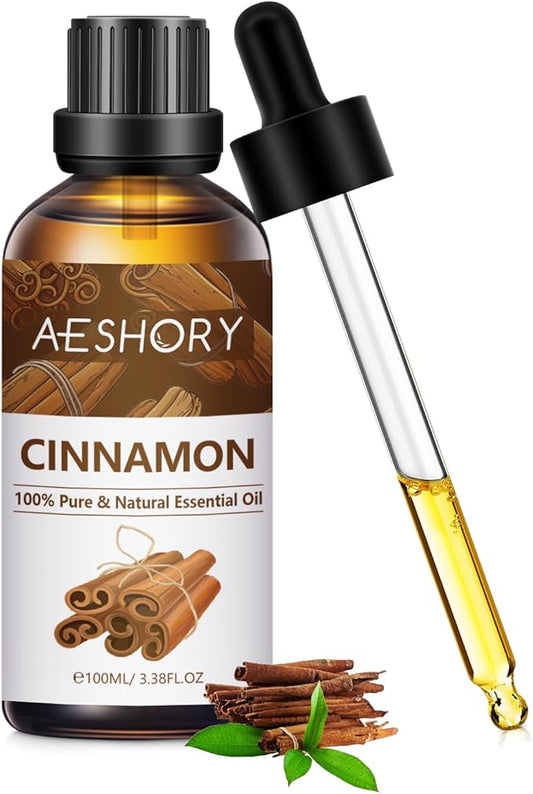 Cinnamon Essential Oil 3.38FL.OZ - Aromatherapy Essential Oils for Diffusers for Home, Cinnamon Scented Oils for Massage, Soap Candle Making Scents - 100ML - Bloomnest