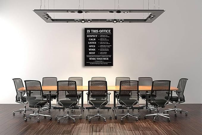 Inspirational Wall Art For Office Canvas Prints Motivational Quotes Poster Painting Artwork In This Office Pictures Modern Home Living Room Company Wall Decor Framed Ready to Hang[30''W x 40''H] - Bloomnest