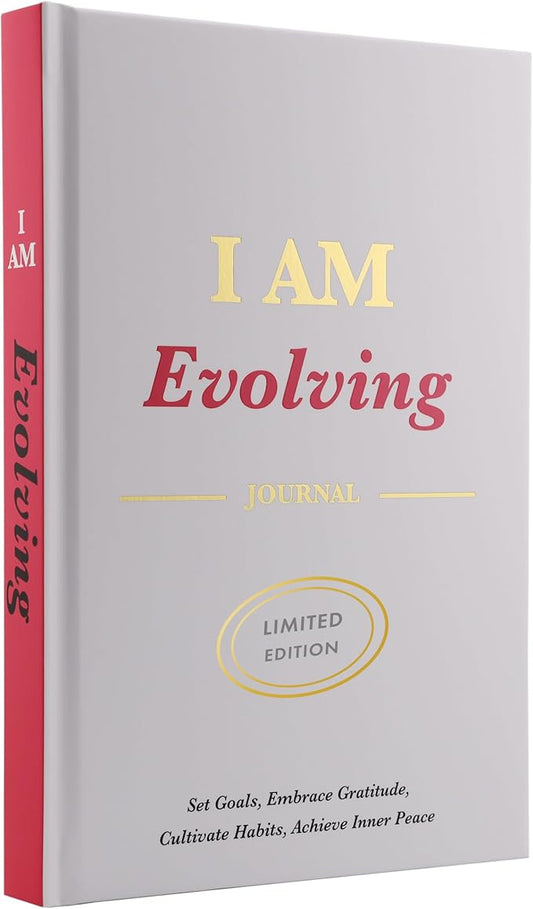 iAmEvolving Journal – Guided Gratitude & Goal Planner with Habit Tracker, Mindfulness Prompts & Daily Reflection | Undated 6-Month Self-Care & Personal Growth Notebook (White Cover • Limited Edition) - Bloomnest