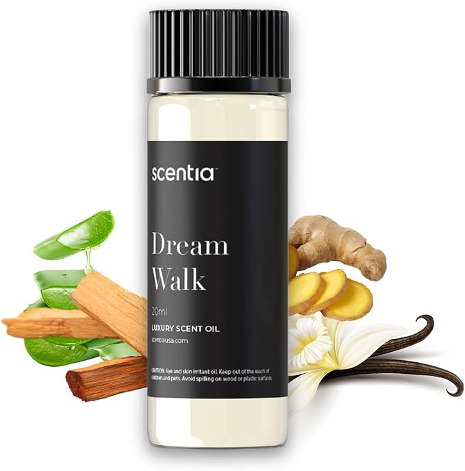 Scentia Hotel Diffuser Oil Inspired by The Hotel Scent - 20 ml 0.67 fl oz - Essential Oil Blend White Tea, Cedarwood & Amber Notes for Aromatherapy Diffusers and Humidifiers - Dream Walk - Bloomnest