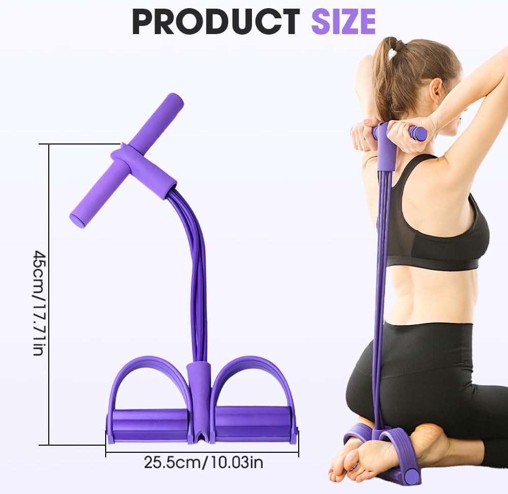 2026 New 21 Fitness Resistance Bands-4 Tube Pedal Ankle Puller, Stretching Bands for Arm and Leg Workouts, Stretching Workout Fitness Bands for Arm Weights Exercise Equipment