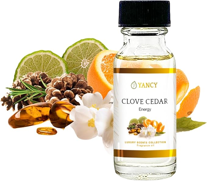 YANCY Clove Cedar Luxury Collection Fragrance Oil (1/2 oz), Earthy Clove and Cedarwood Aroma, Versatile Scent for Diffusers, Oil Burners & Aroma Lamps, Grounding Fragrance for Cozy Vibes YancySpa