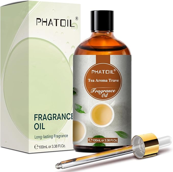 PHATOIL Tea Aroma Travel Fragrance Oils for Aromatherapy, 3.38FL.OZ Diffuser Oils for Home, Perfect for Aromatherapy, Humidifiers, Yoga, DIY Candle and Soap Making - 100ml - Bloomnest