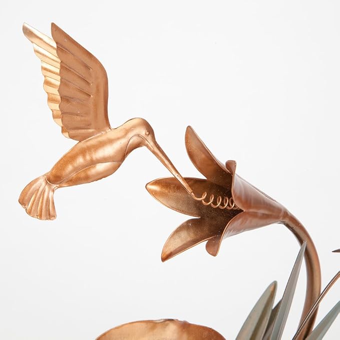 Bits and Pieces - Indoor Hummingbird Lily Fountain - Zen Tabletop Water Fountain - Bloomnest