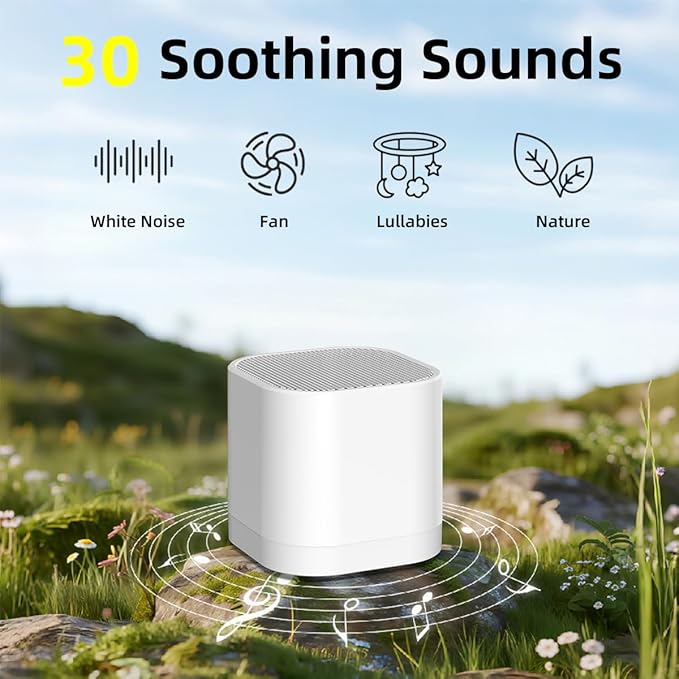 SleeZOO Portable Sound Machine for Sleep Mini White Noise Machine for Baby Kids Adults with 30 Soothing Sounds 4 Timers 32 Volume Levels Memory Function Sleep Machine for Travel Camping Home Office - Bloomnest
