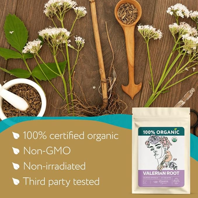 Organic Valerian Root Tea (4oz.) - Te De Valeriana Organica Para Dormir y Ansiedad - Valerian Tea - Valarian Roots Herb to Support Sleep, Healthy Stress Response, Relax Muscles - Bloomnest