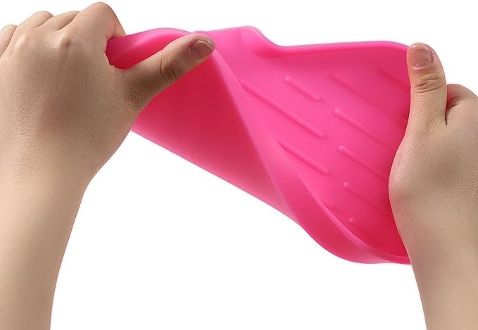 Silicone Bathroom Soap Dishes with Drain Spout-Bathroom and Kitchen Sink Organizer,Sponge Holder,Dish Soap Tray,Perfect for Dispenser,Scrubber,Bottle,Cup on Sink or Counter-Rose 9.6"×5.3" - Bloomnest