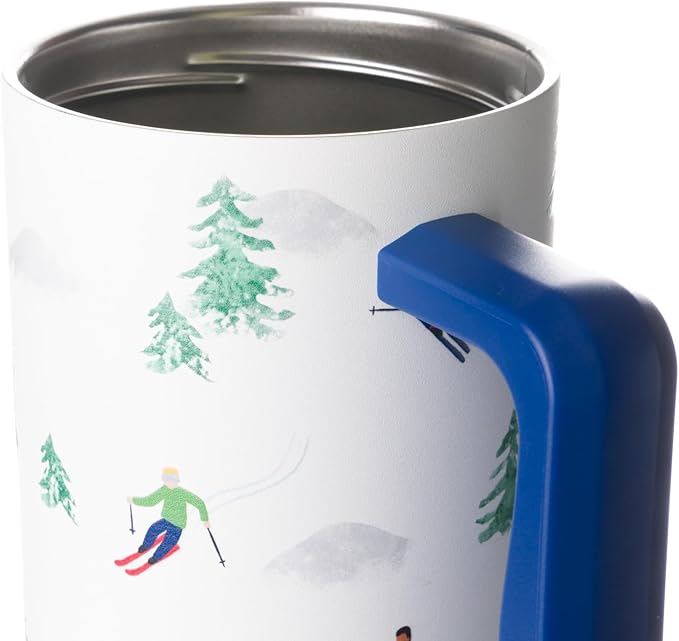 Simple Modern 40 oz Trek Tumbler with Handle and Straw Lid | Cup Holder Friendly Insulated Stainless Steel Travel Mug | Downhill Skiing SimpleModern