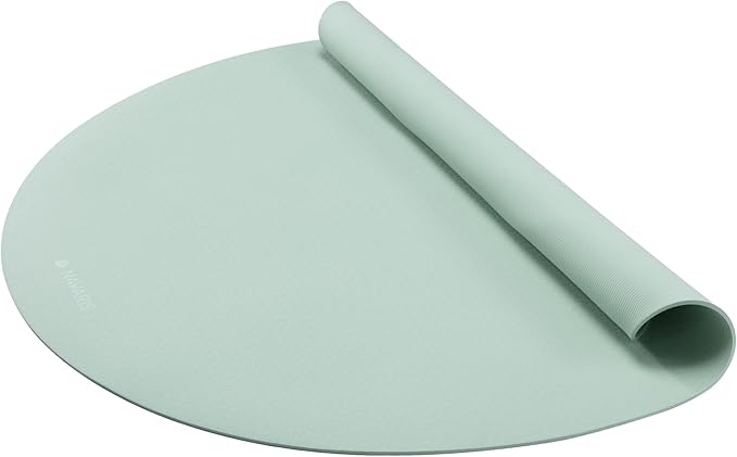 Navaris Round Yoga Mat - 47" Diameter Circular Exercise Mat 1/4" Thick - Non-Slip Mat for Cardio, Workout, Fitness, Tai Chi, Meditation - Size Small - Bloomnest