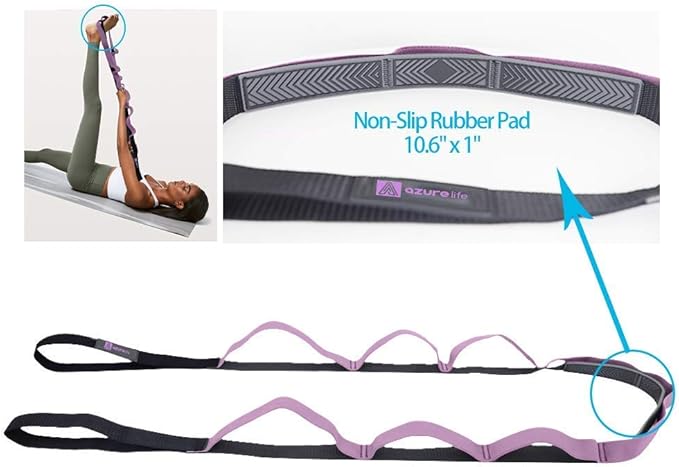 Premium Durable Stretch Straps with Loops, Stretching Strap for Physical Therapy, Multi-Loop Yoga Strap Fitness Exercise Strap for Yoga, Pilates, Dance, Flexibility&Exercise - Bloomnest