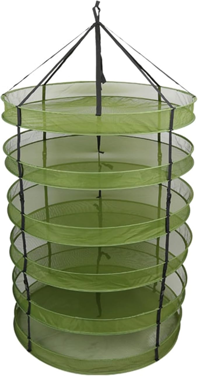 Grow1 3ft Drying Rack with Clip-On Levels Collapsible Mesh Herb and Flower Hanging Dryer with Removable Layers and Carrying Case - Bloomnest