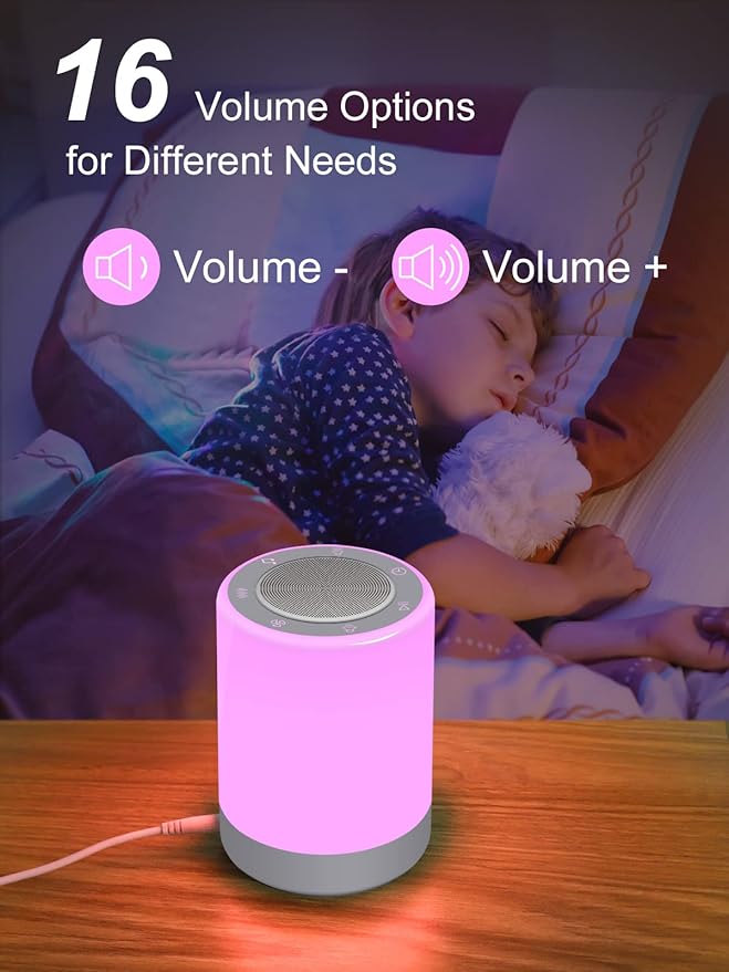 Sound Machine,White Noise Machine for Baby with Night Light, 32 High Fidelity Sounds,Plug in,5 Timers & Memory Feature, Noise Machine for Baby Kids Adults,Home - Bloomnest