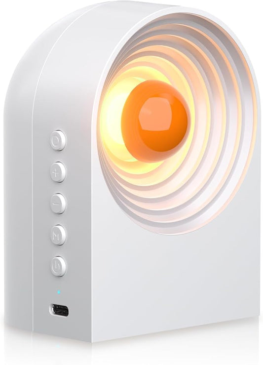 UNEEDE White Noise Sound Machine with Bluetooth Functionality, Night Light, Portable Bluetooth Speaker with Noise Canceling for Office & Sleeping, Meditation, Gathering (White) - Bloomnest