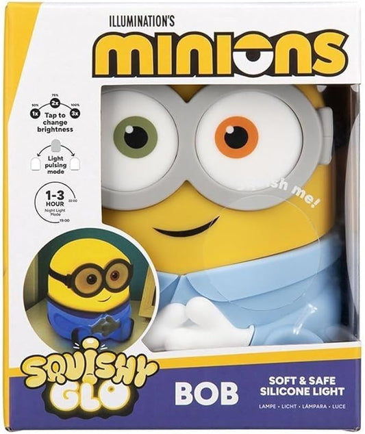 Minions Bob SquishyGlo Silicone Night Light, Officially Licensed Soft Touch Rechargeable Lamp with Auto-Off Timer for Bedrooms & Home, Kids & Adults| Paladone - Bloomnest