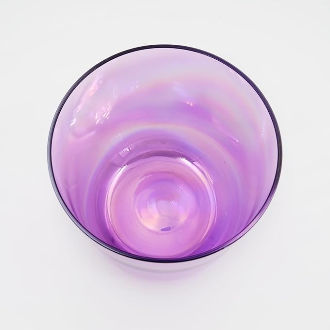 Hye-eun Purple Clear Crystal Singing Bowl B Note 5.25 Inch Cosmic Light Quartz Sound Crown Chakra Bowl Free Mallet & O-ring are Included - Bloomnest