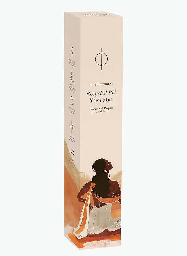 Shakti Warrior Cork Yoga Mat - Artist Designed, Premium Printed Eco-Friendly Non-Slip mat, Great for Regular & Hot Yoga, Pilates, Workouts 72 inch x 24 inch x 3mm Thick - Bloomnest