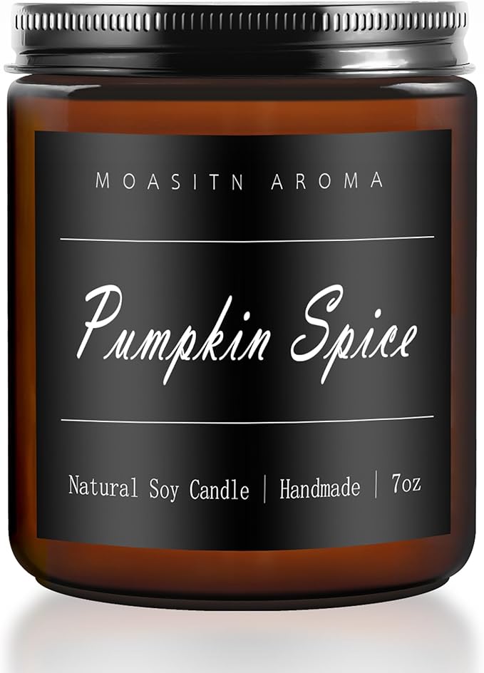 MOASITN Pumpkin Spice Heavenly Scented Candles for Home| Natural Soy Fall Candle| Handmade Long Lasting Aromatherapy Candle| Jar Candel for Women,Men as Halloween,Birthday,Relaxing Gifts| 7oz - Bloomnest
