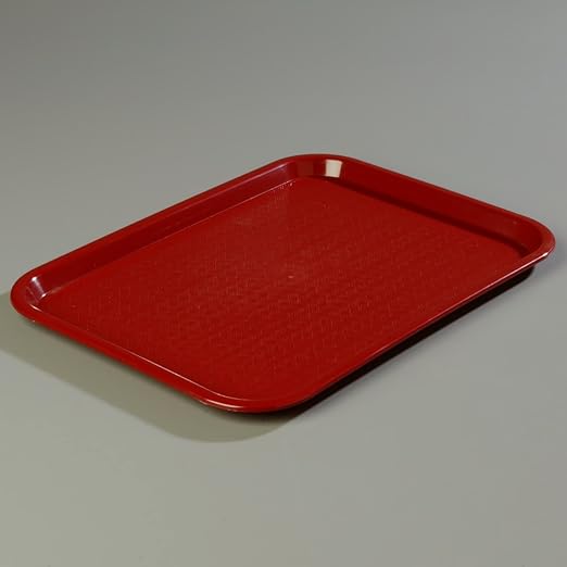 Carlisle FoodService Products CT121661 Cafe Standard Plastic Cafeteria/Fast Food Tray, NSF Certified, BPA Free, 16" Length x 12" Width, Burgundy (Pack of 24) - Bloomnest