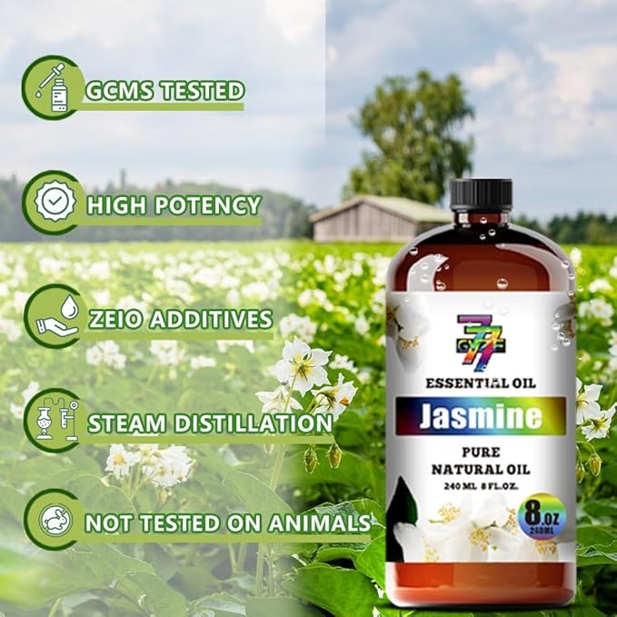 Jasmine Essential Oil (8 oz / 240 ml) – Jasmine Oils for diffusers, humidifiers, Home Baths, Cleaning Products, Yoga, DIY Soaps and DIY Scented Candles - Bloomnest