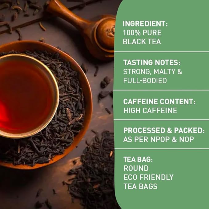 HANDPICK, Irish Breakfast Black Tea Bags (100 Count) Gluten-Free, Non-GMO | Strong, Robust & Bold Flavor | Round Eco-Conscious Tea Bags - Bloomnest