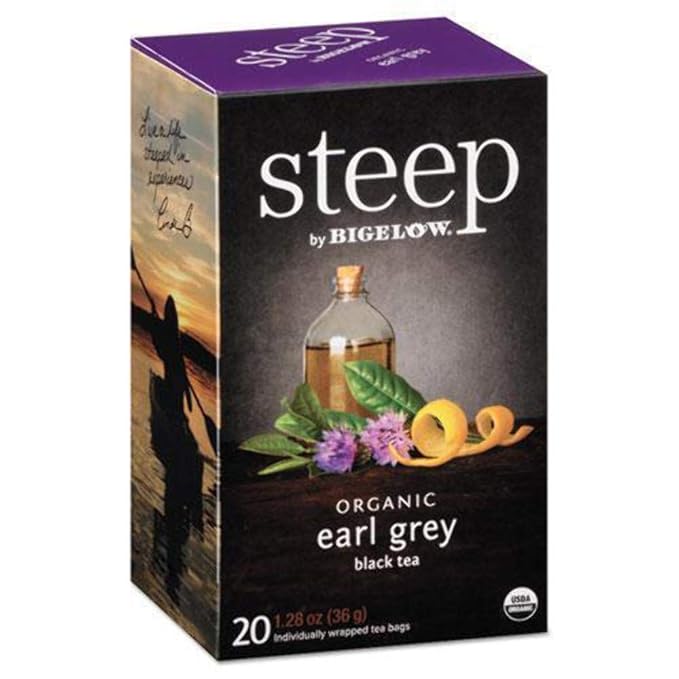 Bigelow 17700 steep Tea, Earl Grey, 1.28 oz Tea Bag, 20/Box - Bloomnest
