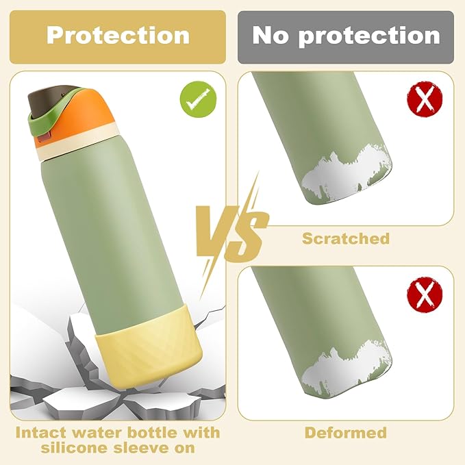 Silicone Boot for Owala Water Bottle 24 oz 32 oz 40 oz, Anti-Slip Protective Sleeve for FreeSip/Twist/Flip Stainless Steel Water Bottles Accessories BEONSKY
