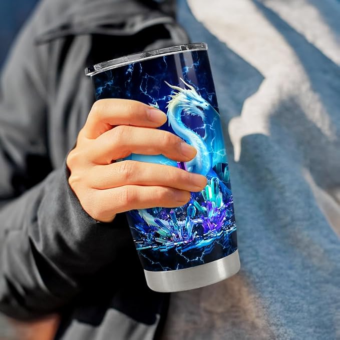 Dragon Tumbler 20oz Stainless Steel Insulated Coffee Travel Mug Cup for Women Mom Wife Dragon Gifts for Birthday Christmas Mother Day - Bloomnest