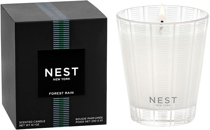 NEST New York Scented Classic Candle, Forest Rain - 8.1 oz - Up to 60-Hour Burn Time - Reusable Glass Vessel - Bloomnest