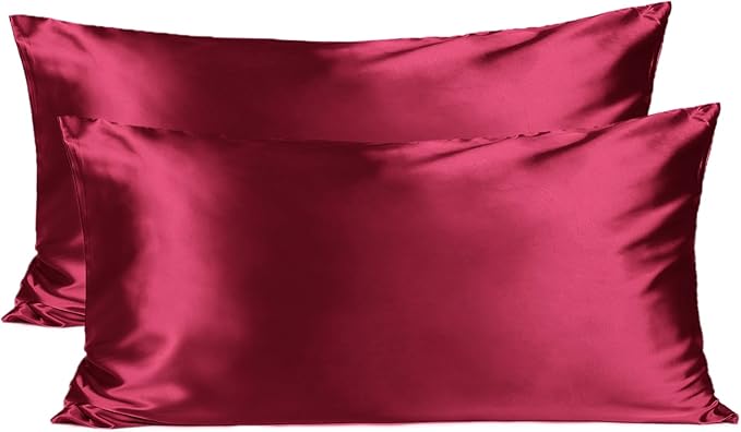 YANIBEST Satin Pillowcase for Hair and Skin Care Silk Pillowcase 2 Pack King 20inch X36'' Size Pillow Cases Set of 2 -Satin Cooling Pillow Covers with Hidden Zipper Floral Print - Bloomnest
