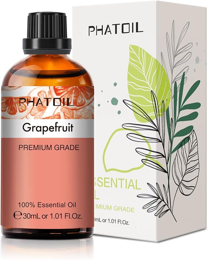 Grapefruit Essential Oil, 1.01Fl.Oz (30ML) PHATOIL Pure Essential Oil Singles for Aromatherapy Diffusers, Humidifiers, Great for DIY Candle and Soap Making, Gift for Friend PHATOIL