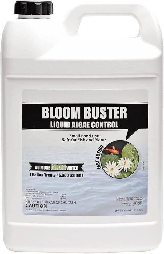 Bloom Buster Algae Control for Fish Ponds & Water Gardens - Gallon - Safe for Koi Fish, Goldfish & Plants - Controls Algae in Ponds & Water Features, EPA Registered - Bloomnest