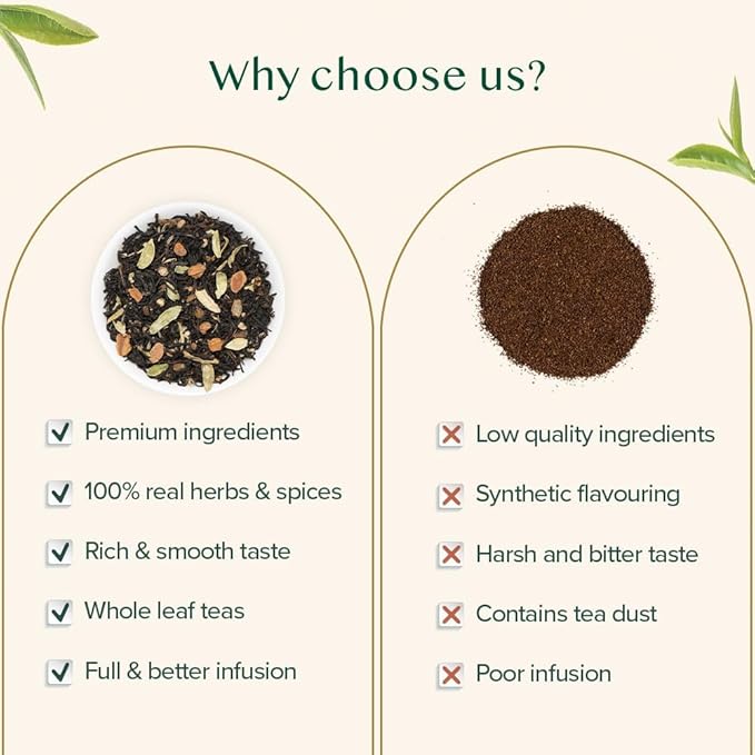 VAHDAM Vanilla Spiced Masala Chai | 3.53oz (50 Cups) Gluten Free Delicious Blend Of Vanilla & Masala Chai | Spiced Chai Tea Loose Leaf | Brew As Hot, Cold Or Iced Tea | Vacuum Sealed Pack - Bloomnest