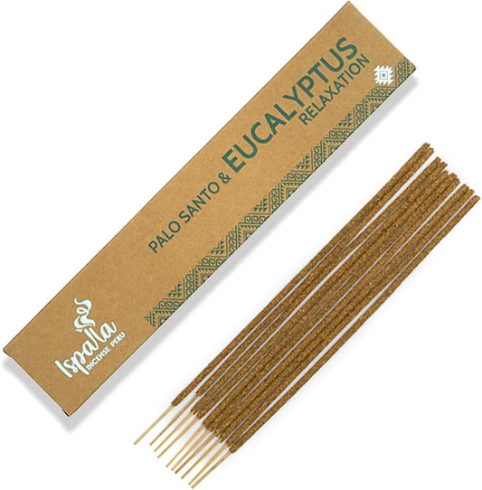 ISPALLA Palo Santo Eucalypt Incense Sticks, Pack of 10, for Relaxation and Emotional Balance, Handmade in Peru, 100% Natural & Vegan Bloomnest