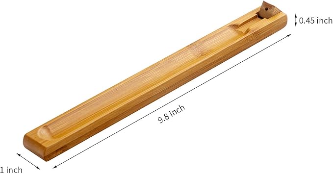 2 Pieces Bamboo Wood Incense Holder for Sticks with Adjustable Angle, Incense Burner with Ash Catcher, 9.8 Inches - Bloomnest