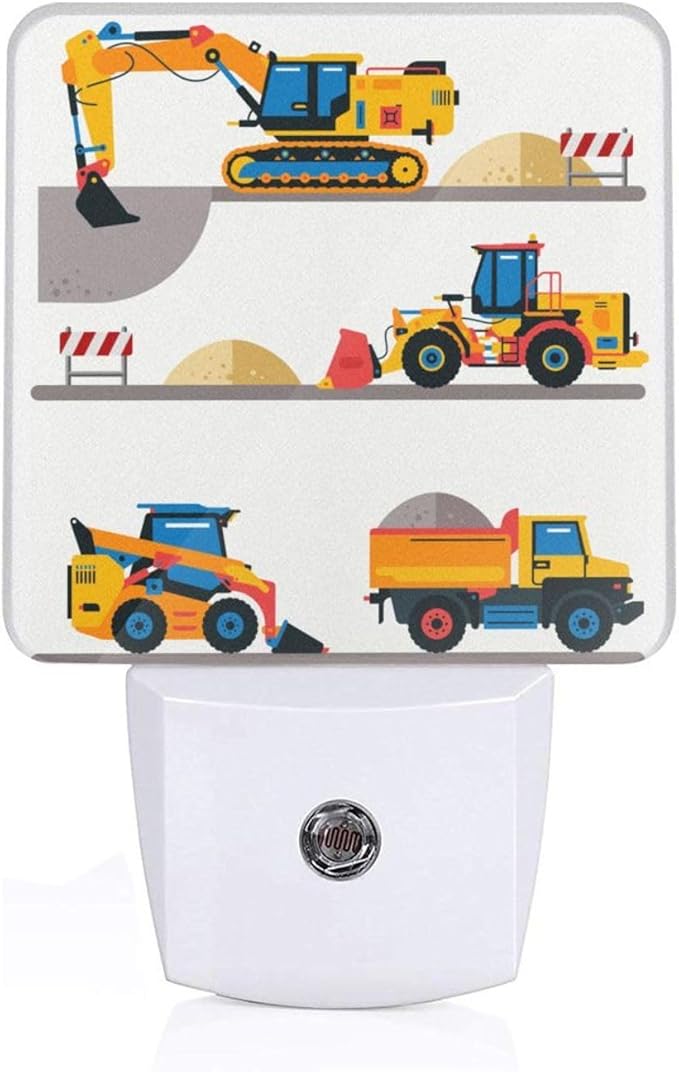 Led Night Light, Construction Car Decorative Plug in Nightlights,with Smart Auto Dusk to Dawn Night Light for Bedroom, Kitchen, Nursery, Bathroom - Bloomnest