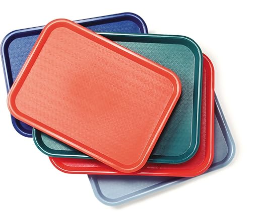 Carlisle FoodService Products Plastic Tray, 12" x 16" | Slate | Pack of 2 | Cafe | Fast Food - Bloomnest