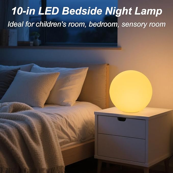 10 In LED Globe Light w/Remote, 16 RGB Colors 4 Modes & 8 Dimmable Brightness LED Ball Light Sphere Lamp, Rechargeable Orb Night Light Waterproof Outdoor Globe Lamp for Home/Yard/Lawn/Party/Pool Decor - Bloomnest