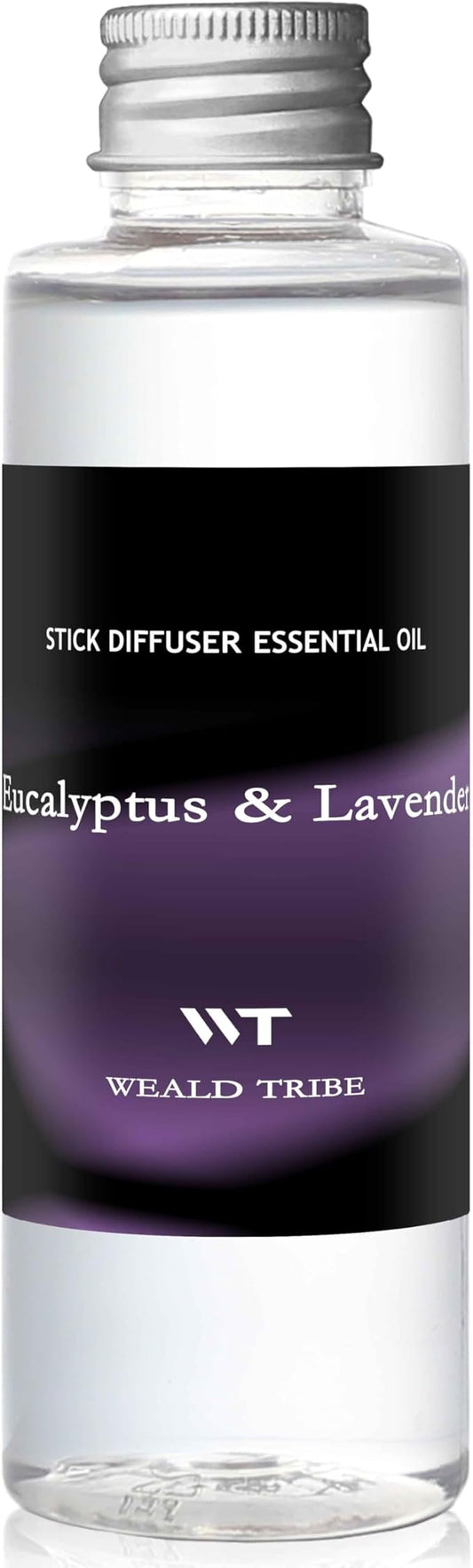 WEALD TRIBE Stick Scent Diffuser Oil Refill | Eucalyptus & Lavender Scent 4 fl oz(120ml) Home Fragrance Defusers | Scented Aroma Essential Oil ReedDiffuser Sets with 6 Sticks - Bloomnest